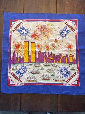 Wamcraft Liberty Centennial Handkerchief Twin Towers Vintage 1986